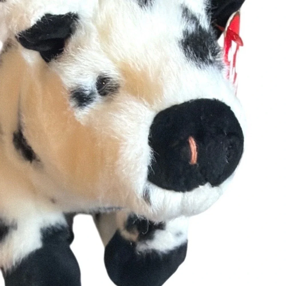 Ty Beanie Babies‎ Stubby the Pig Black White Spotted 2004 Plush Animal 40105